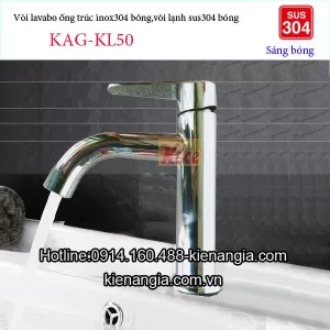 Vòi lavabo inox sus304 bóng cao 20 cm KAG-KL50