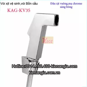 Vòi xịt vệ sinh vuông mạ chrome sáng bóng KAG-KV35