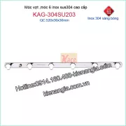 Móc 6 inox sus304,móc vợt Tovashu KAG-304SU203