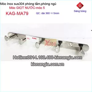 Móc áo giọt nước ,móc 5 bằng  inox sus304 bóng KAG-MA79