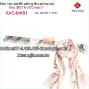 Móc áo giọt nước ,móc 7 bằng  inox sus304 bóng KAG-MA81