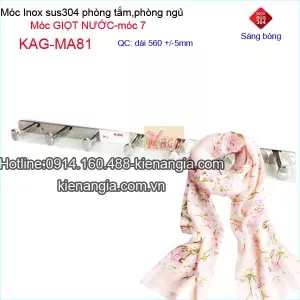 Móc áo giọt nước ,móc 7 bằng  inox sus304 bóng KAG-MA81