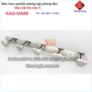 Móc áo trái tim ,móc 5 inox sus304 bóng KAG-MA69