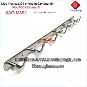 Móc áo 6,móc mickey bằng inox 304 bóng KAG-MA91