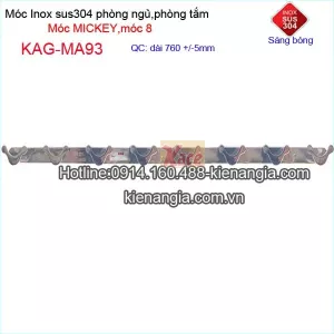 Móc áo 8,móc mickey bằng inox 304 bóng KAG-MA93