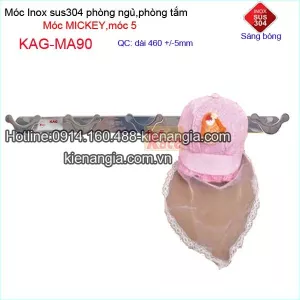 Móc áo 5,móc mickey bằng inox 304 bóng KAG-MA90