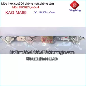 Móc áo 4,móc mickey bằng inox 304 bóng KAG-MA89