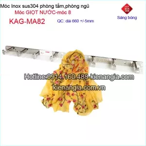 Móc áo giọt nước ,móc 8 bằng  inox sus304 bóng KAG-MA82