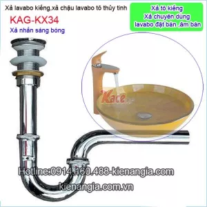 Bộ xả lavabo kiếng,đặt bàn KAG-KX34