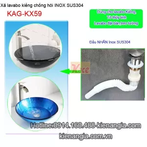 Xả kiếng inox sus304 lò xo chống hôi KAG-KX59