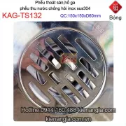 Thóat sàn WC inox 304 bóng 150x150xD60 KAG-TS132