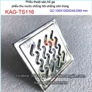 Thoát sàn chống côn trùng 100x100 D49-D60 KAG-TS116