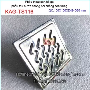 Thoát sàn chống côn trùng 100x100 D49-D60 KAG-TS116