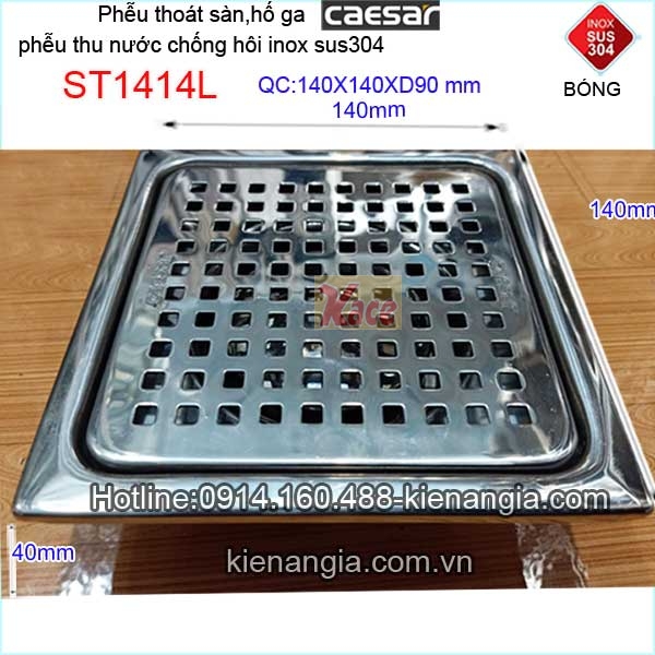 ST1414L-Thu-nuoc-san-WC-Caesar-inox-chong-hoi-14x14xD90-ST1414L-TSKT