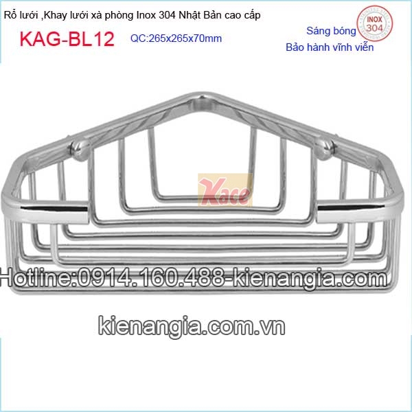 KAG-BL12-Khay-luoi-xa-phong-goc-inox-sus304-Nhat-Ban-KAG-BL12
