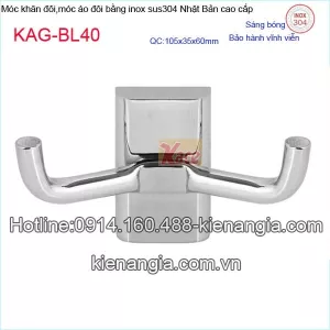Móc đôi phòng tắm inox sus304 Nhật Bản KAG-BL40