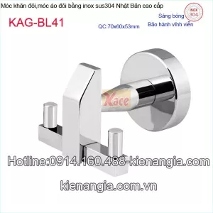 Móc khăn đôi khách sạn inox sus304 Nhật Bản KAG-BL41