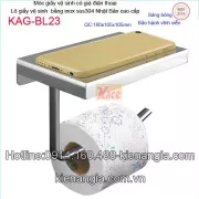 Móc giấy vệ sinh có giá điện thoại inox Nhật Bản KAG-BL23