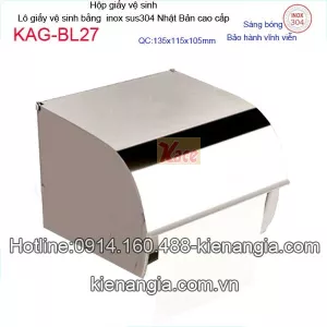 Hộp giấy vệ sinh inox Nhật Bản KAG-BL27
