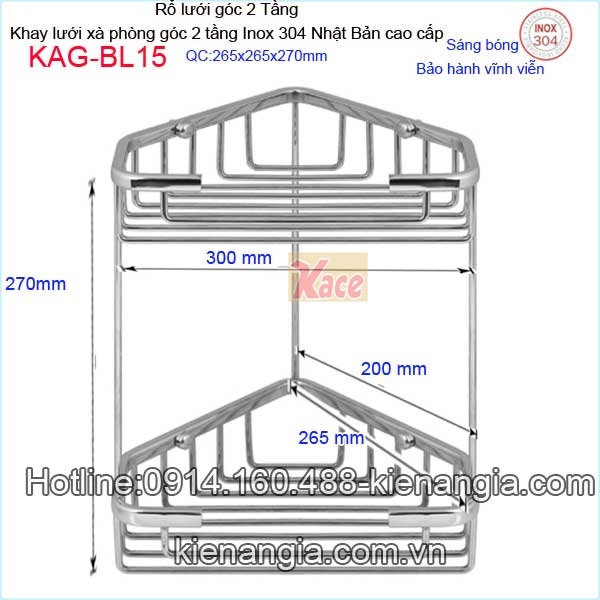 KAG-BL15-Ro-luoi-goc-2-Tang-khay-luoi-xa-phong-goc-inox-sus304-Nhat-Ban-KAG-BL15-TSKT