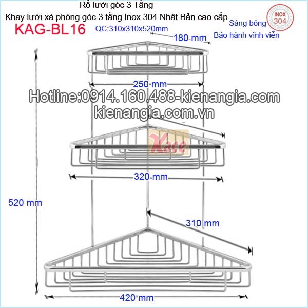 KAG-BL16-Khay-luoi-goc-3-tang-inox-sus304-Nhat-Ban-KAG-BL16-tskt