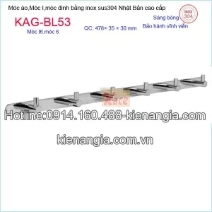 Móc I6,móc đinh 6,móc áo inox 304 Nhật bản KAG-BL53