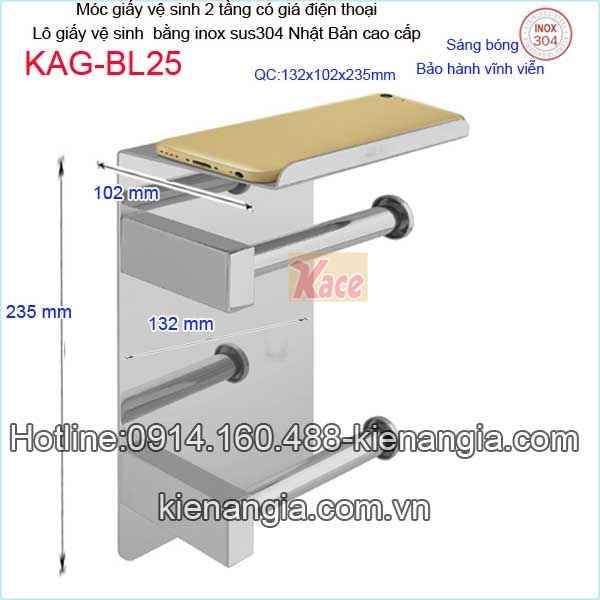 KAG-BL25-Lo-giay-doi-co-gia-de-dien-thoai-inox-sus304-Nhat-Ban-Bliro-KAG-BL25-tskt