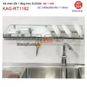 Khay úp chén dĩa dài 1 mét treo tường inox KAG-RT1192