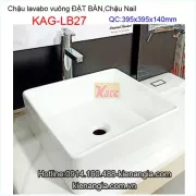 Chậu lavabo vuông đặt bàn,chậu Nail vuông KAG-LB27