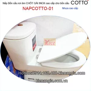 Nắp bồn cầu liền khối COTTO chốt gài inox NAP-COTTO01