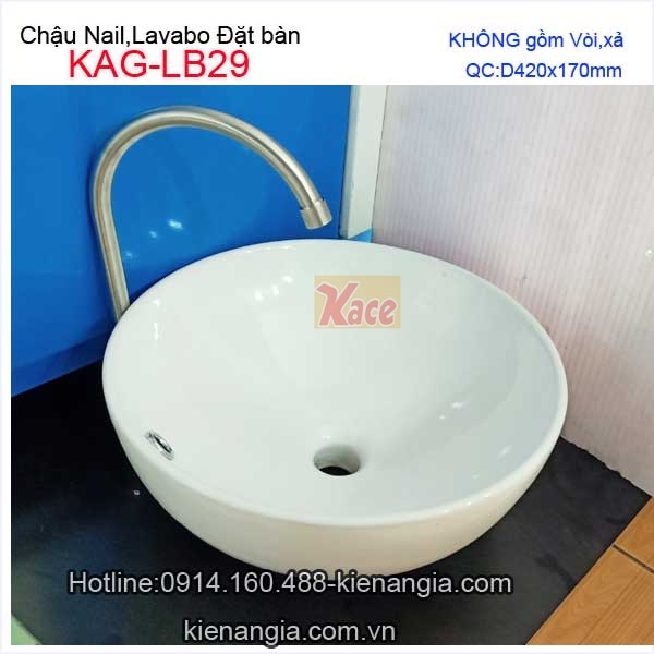 Chậu Nail,lavabo sứ đặt bàn giá rẻ KAG-LB29