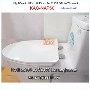 Nắp bồn cầu 1 khối cao cấp chốt gài Inox KAG-NAP60