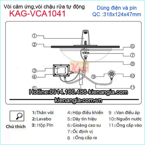 KAG-VCA1041-Voi-cam-ung-voi-chau-lavabo-tu-dong-KAG-VCA1041-TSKT