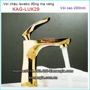 Vòi lavabo đồng mạ vàng nóng lạnh KAG-LUK29