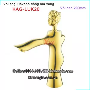 Vòi lavabo đồng mạ vàng nóng lạnh KAG-LUK20
