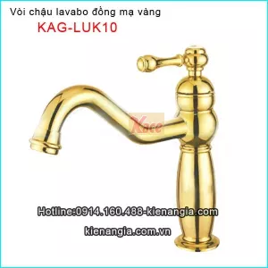 Vòi lavabo đồng mạ vàng nóng lạnh KAG-LUK10