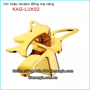 Vòi lavabo đồng mạ vàng nóng lạnh \KAG-LUK02