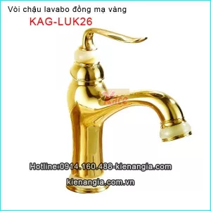Vòi lavabo đồng mạ vàng nóng lạnh KAG-LUK26