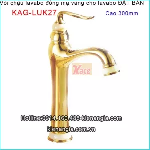 Vòi đồng mạ vàng chậu lavabo nổi đặt bàn KAG-LUK27