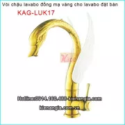 Vòi thiên nga ,vòi chậu lavabo đặt bàn đồng mạ vàng KAG-LUK17