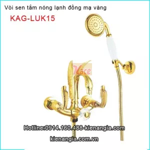 Sen tắm nóng lạnh thiên nga đồng mạ vàng KAG-LUK15