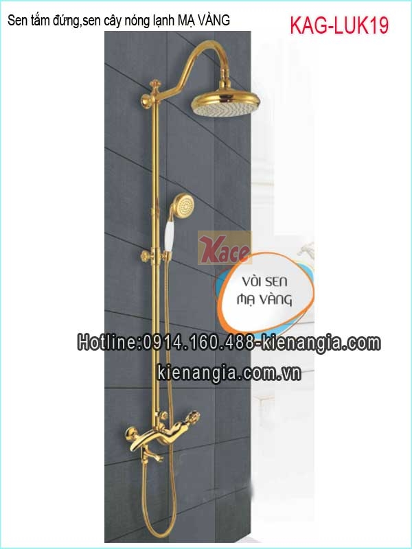 Sen cây,sen tắm đứng đồng mạ vàng cao cấp KAG-LUK19
