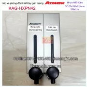 Hộp xà phòng 2 ngăn 250ml x2  nhấn tay màu xám ATMOR KAG-HXPN42