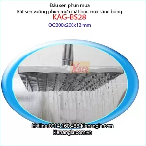 Bát sen phun mưa vuông mặt bọc inox KAG-BS28