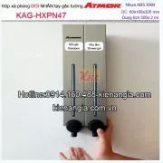 Hộp xà phòng ĐÔI nhấn tay 500ml x2 xám ATMOR KAG-HXPN47
