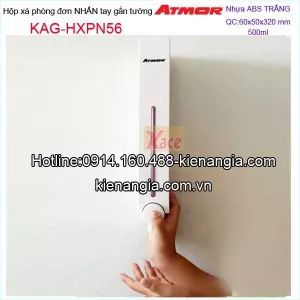 Hộp xà phòng nhựa nhấn tay 500ml trắng ATMOR KAG-HXPN56