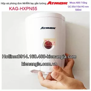 Hộp xà phòng nhựa nhấn tay 500ml trắng ATMOR KAG-HXPN55