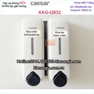 Hộp xà phòng nước nhấn tay 2 ngăn  Caesar KAG-Q832