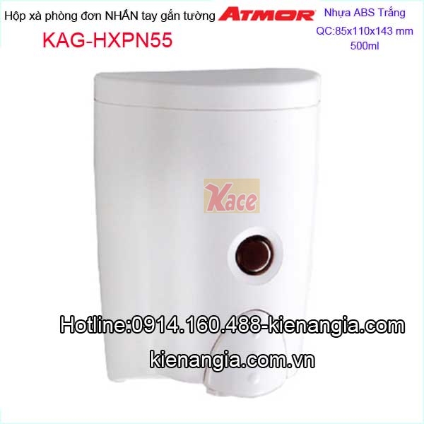 KAG-HXPN55-Binh-xa-phong-nuoc-bang-nhua-gan-tuong-nhan-tay-trang-500-can-ho-ATMOR-KAG-HXPN55