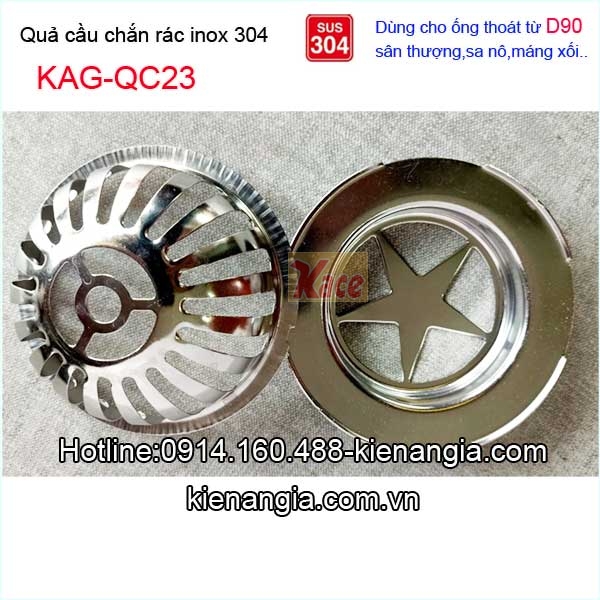 Qua-cau-chan-rac-san-thuong-Inox-304-D90-KAG-QC23